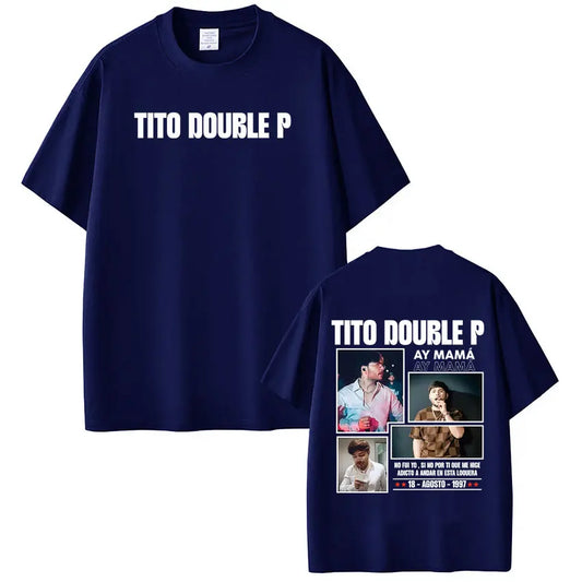 Tito Double P “Ay Mamá! Tour 2025” T-Shirt – Navy Blue
