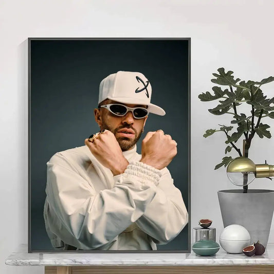 Feid EL GREEN PRINT: La Saga White X Portrait Poster