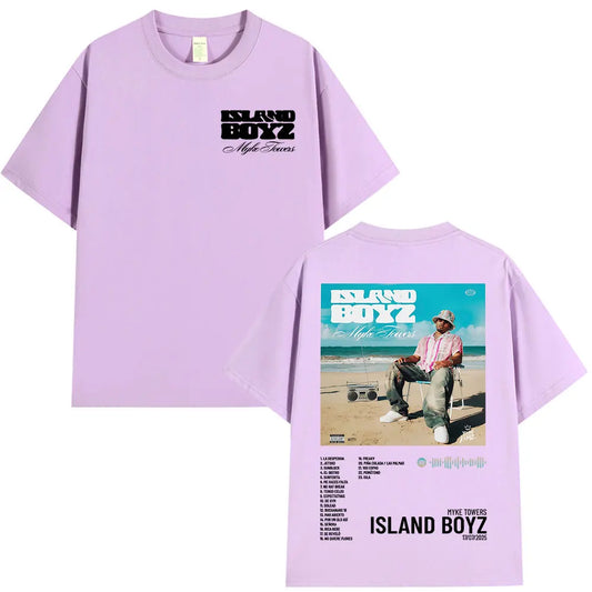 Myke Towers Island Boyz Album T-Shirt - Purple