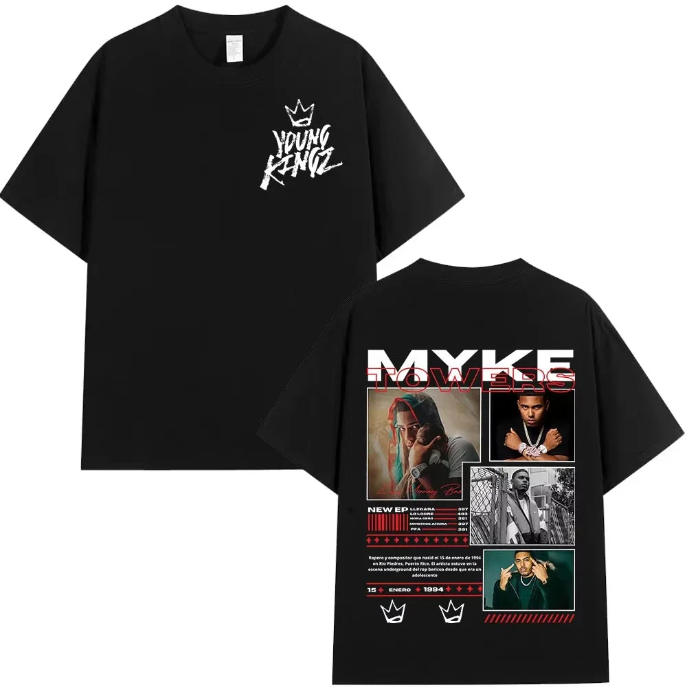 Myke Towers Young Kingz T-Shirt – Black (2025 Edition)