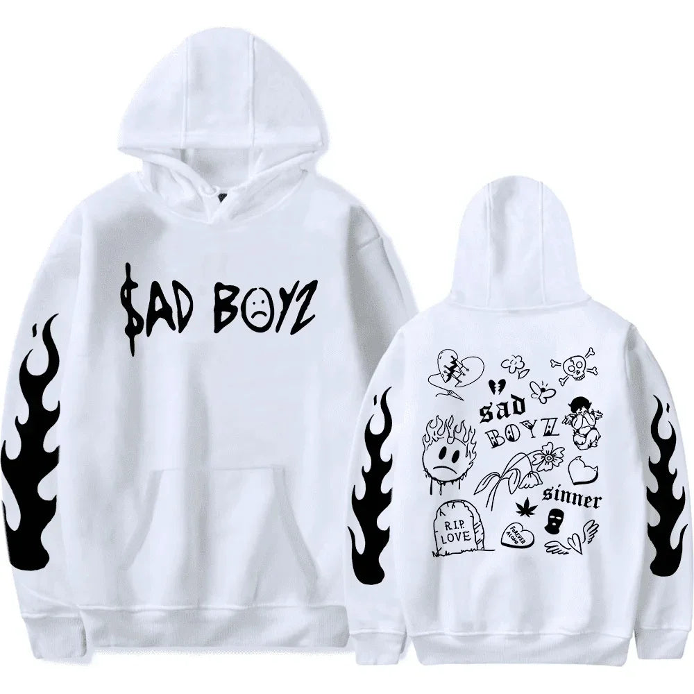 Junior H Sad Boyz Streetwear Hoodie - White