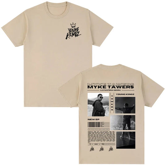 Myke Towers LA PANTERA NEGRA T-Shirt Beige