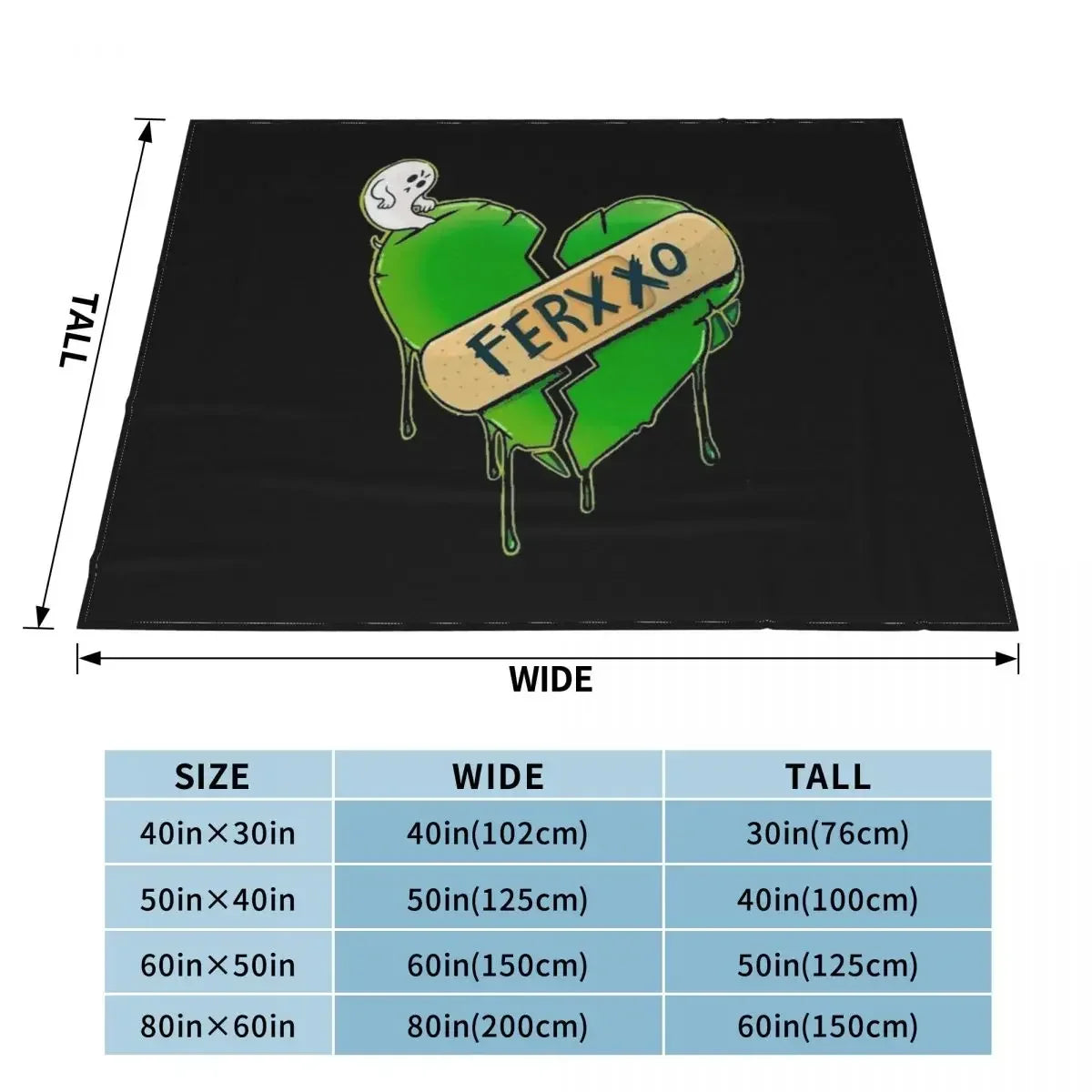 Broken Heart Feid Ferxxo Blanket – Black
