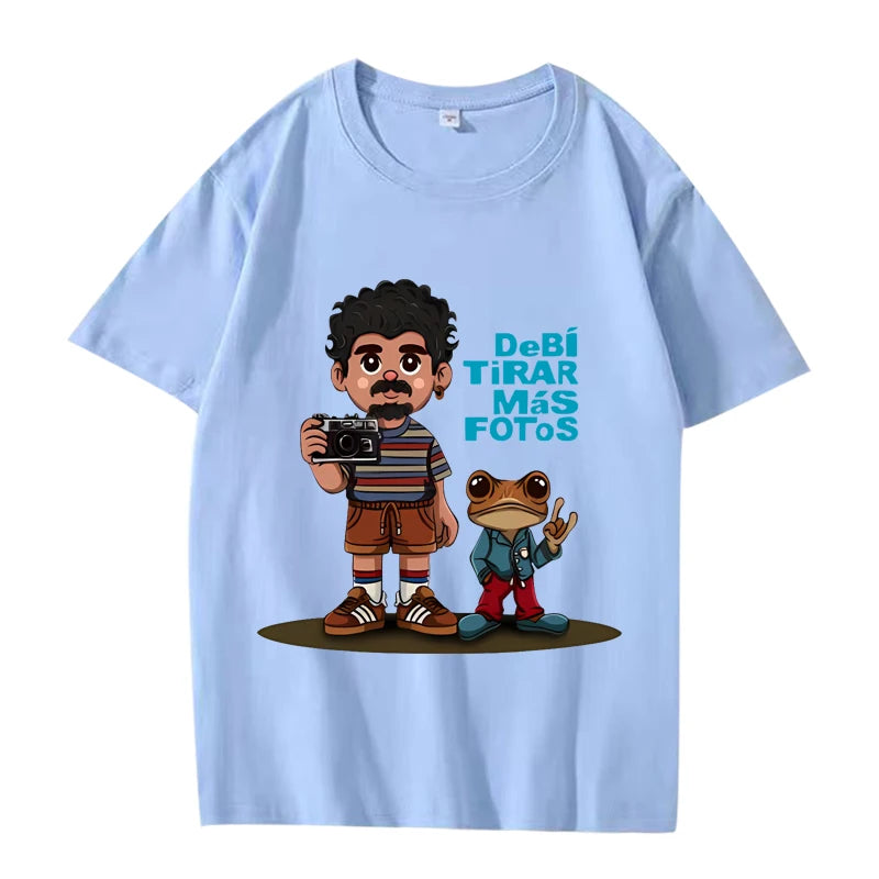 Bad Bunny “Debí Tirar Más Fotos” Cartoon T-Shirt – Sky Blue
