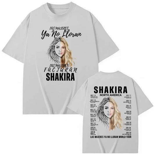 Shakira World Tour 2025 "Las Mujeres Ya No Lloran" T-Shirt – Gray