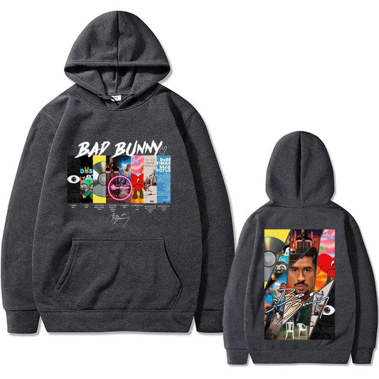 Bad Bunny All Album Hoodie – Dark Grey