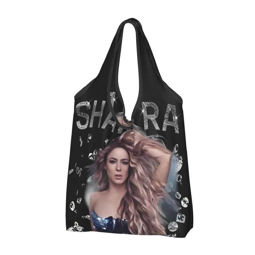 Shakira Sparkle Portrait Reusable Tote Bag
