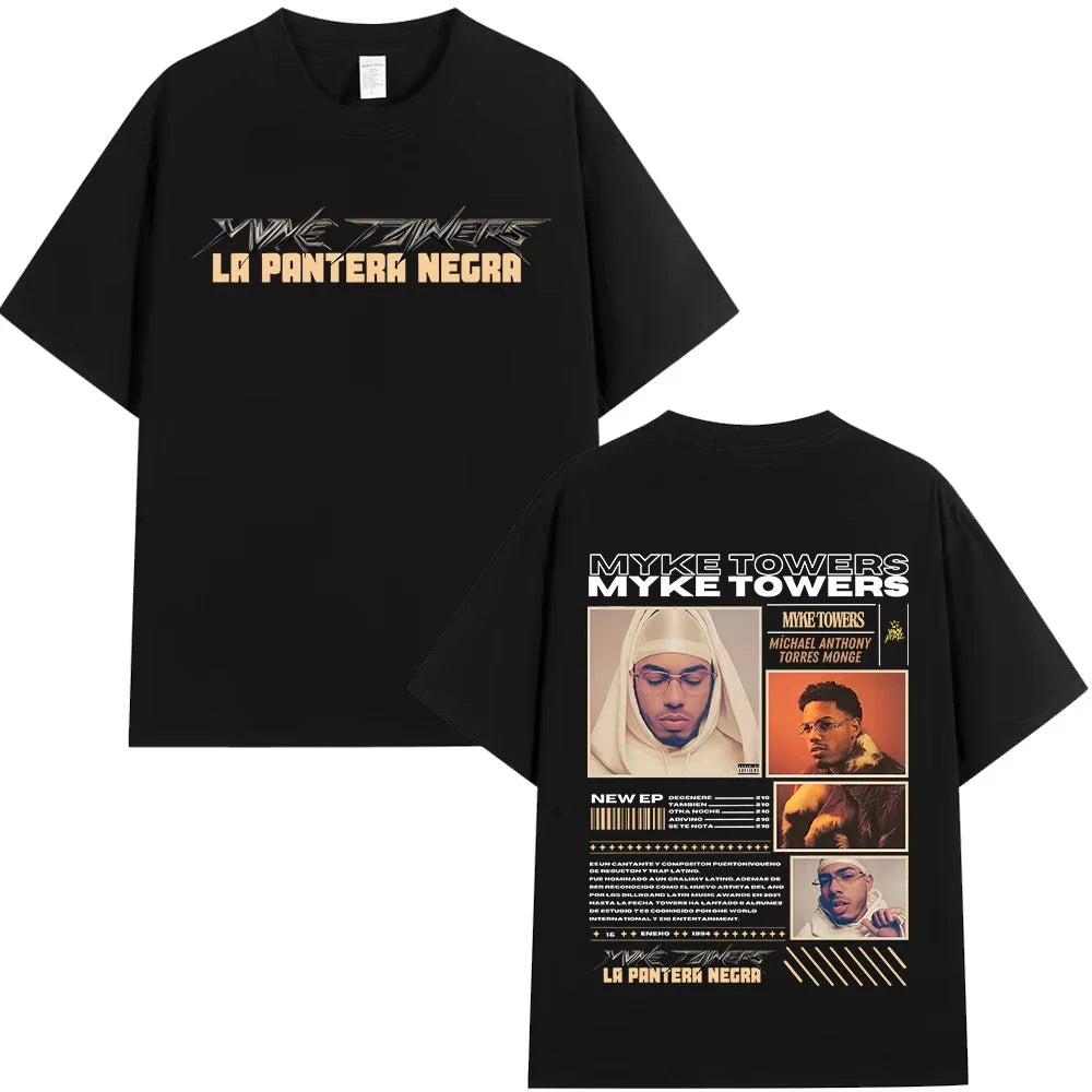 Rapper Myke Towers Europe Tour T-Shirt – Black