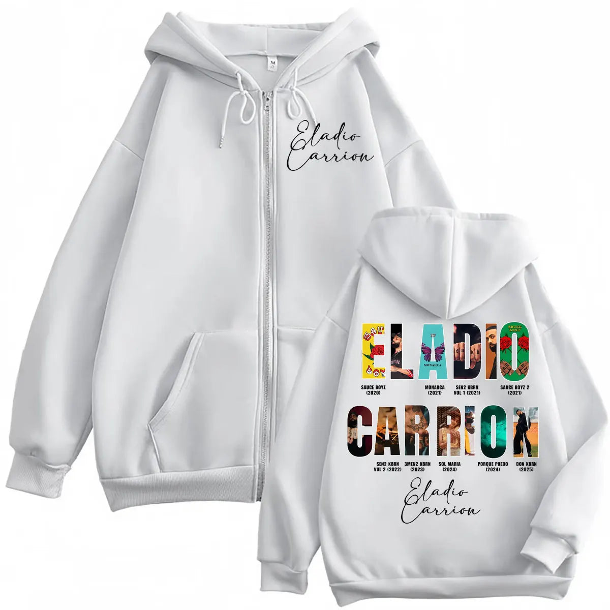 Eladio Carrión Beige Zip Hoodie