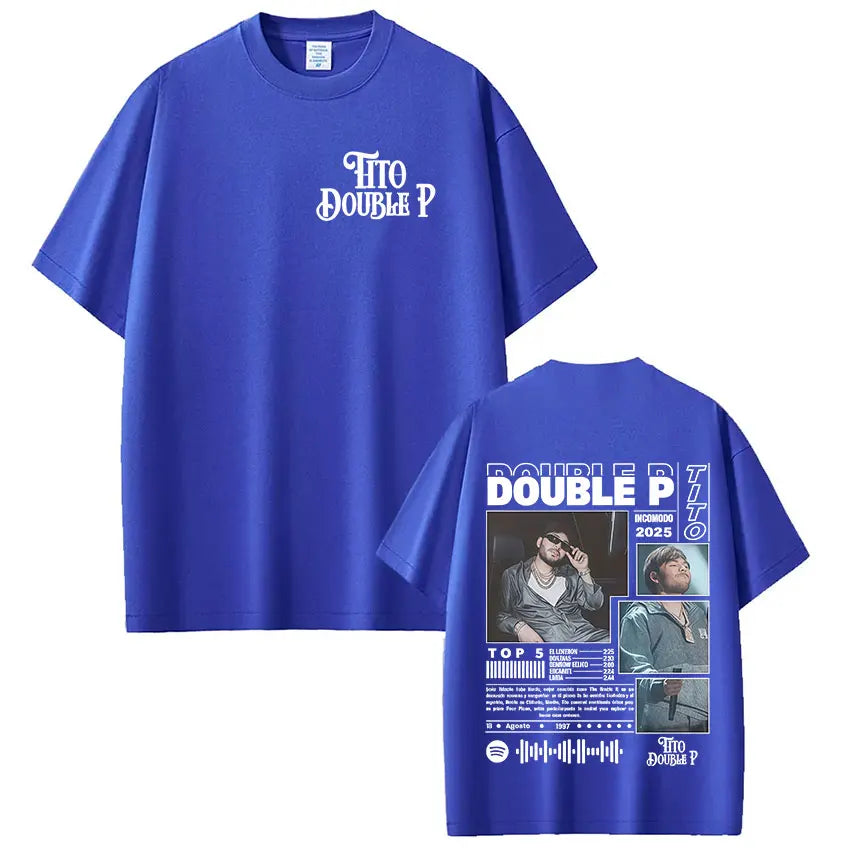 Tito Double P Incomodo Tour 2025 Blue T-Shirt