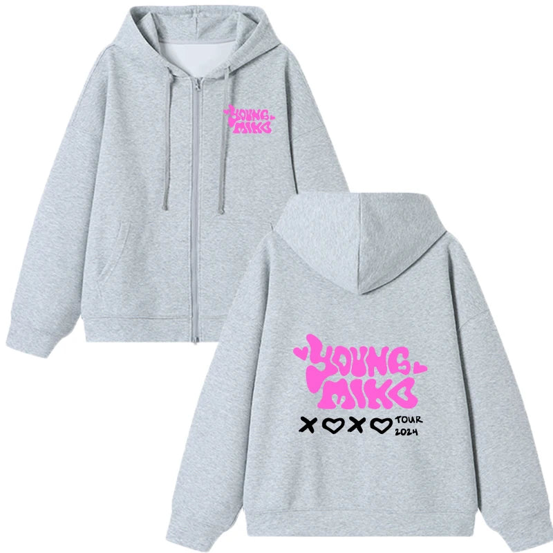Young Miko Att. Zipper Hoodie – Black