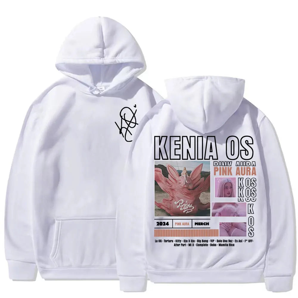 White Kenia OS Pink Aura Tour 2025 Hoodie