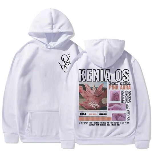 White Kenia OS Pink Aura Tour 2025 Hoodie