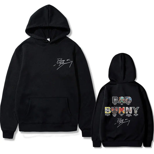 Bad Bunny Music Album Cover Hoodie – Black