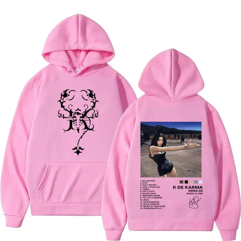 Kenia OS K de Karma Tracklist Hoodie - Pink
