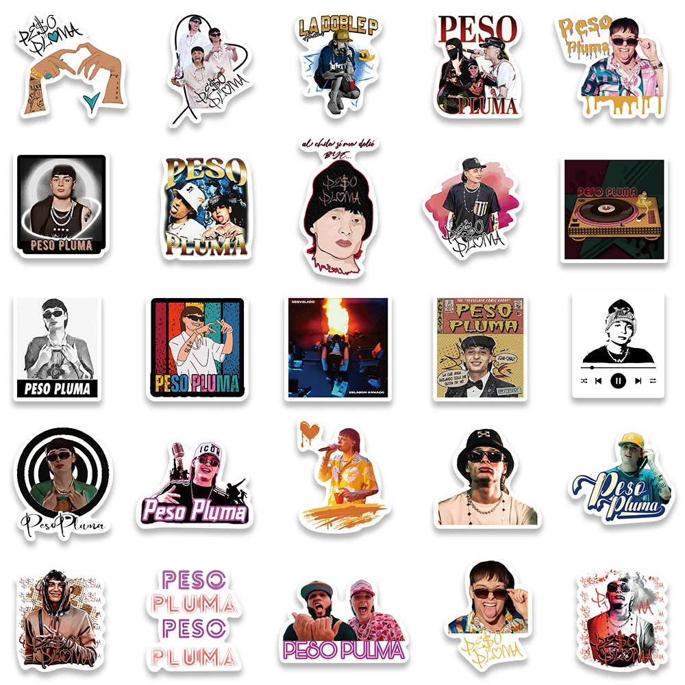 50 PCS Peso Pluma Funny Stickers Graffiti Waterproof Decals