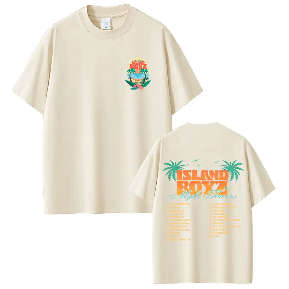 Myke Towers Island Boyz Album T-Shirt - Beige