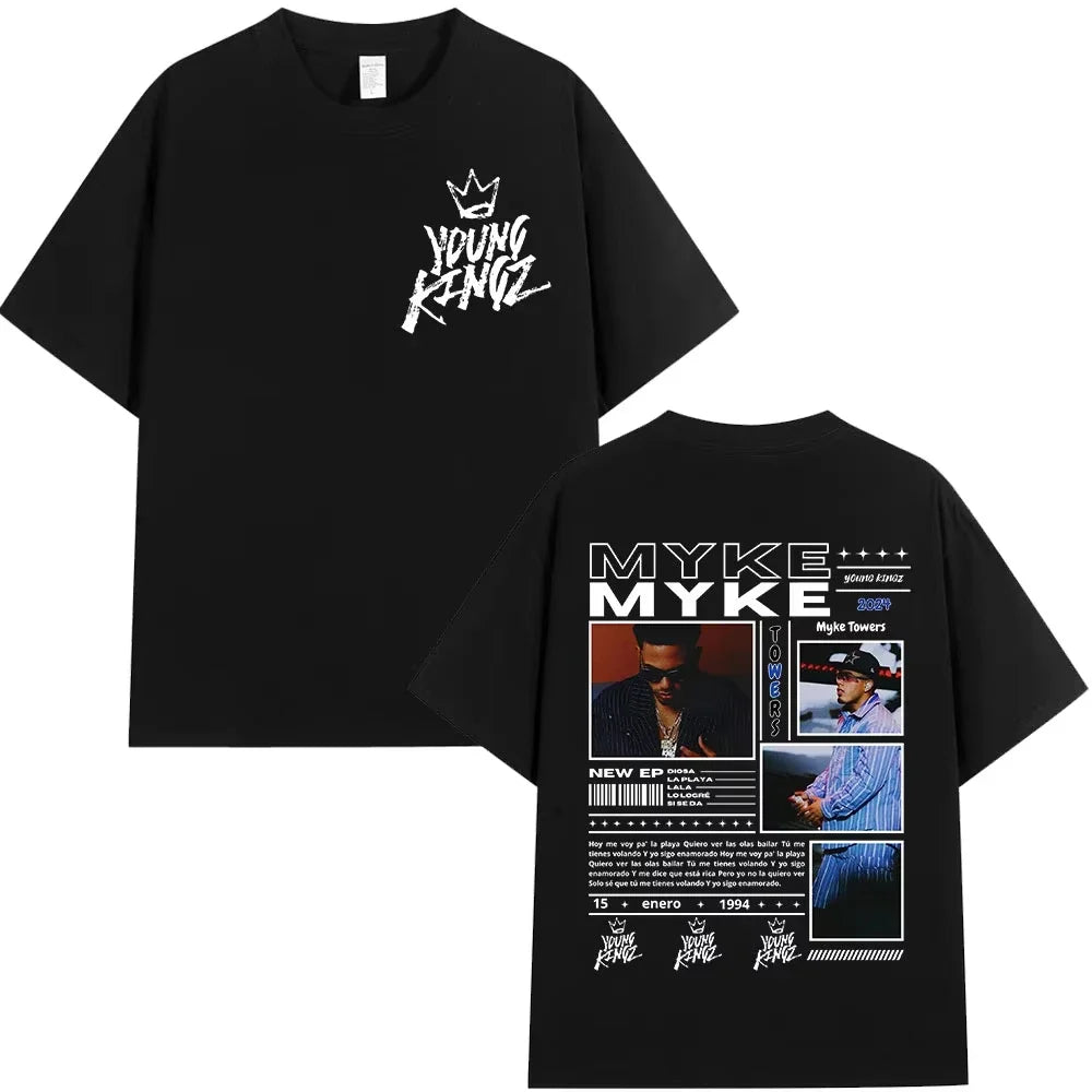 Myke Towers Young Kingz Premium Graphic T-Shirt – Black