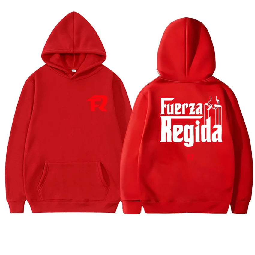 Fuerza Regida Premium Logo Hoodie – Red