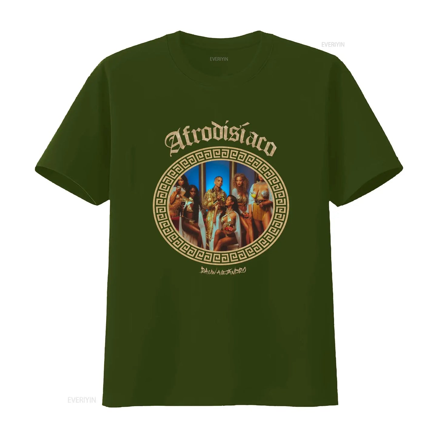 Rauw Alejandro “Afrodisíaco” Album Cover T-Shirt – Army Green