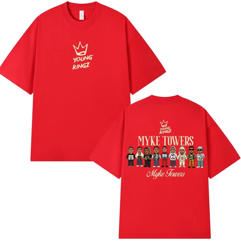 Myke Towers Young Kingz Cartoon T-Shirt – Red