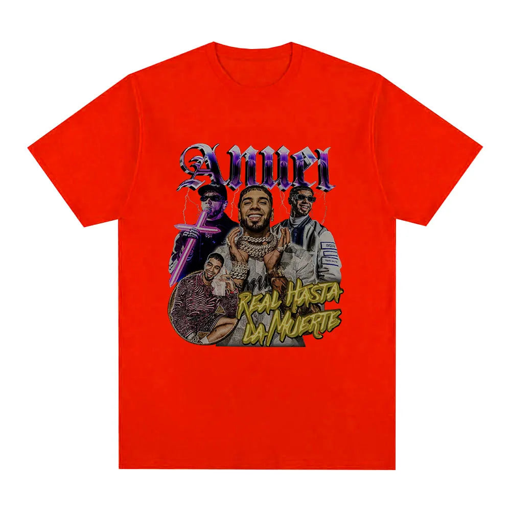 Anuel AA Real Hasta La Muerte Graphic T Shirt - green