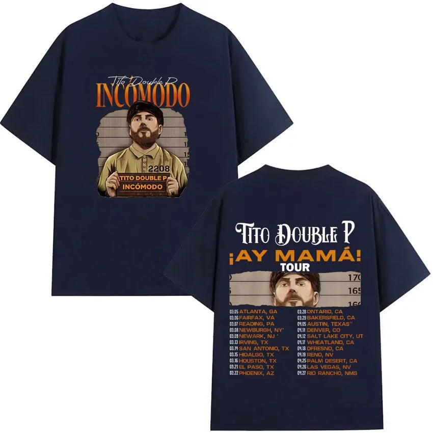 Tito Double P Incomodo x Ay Mamá T-Shirt – Navy Blue