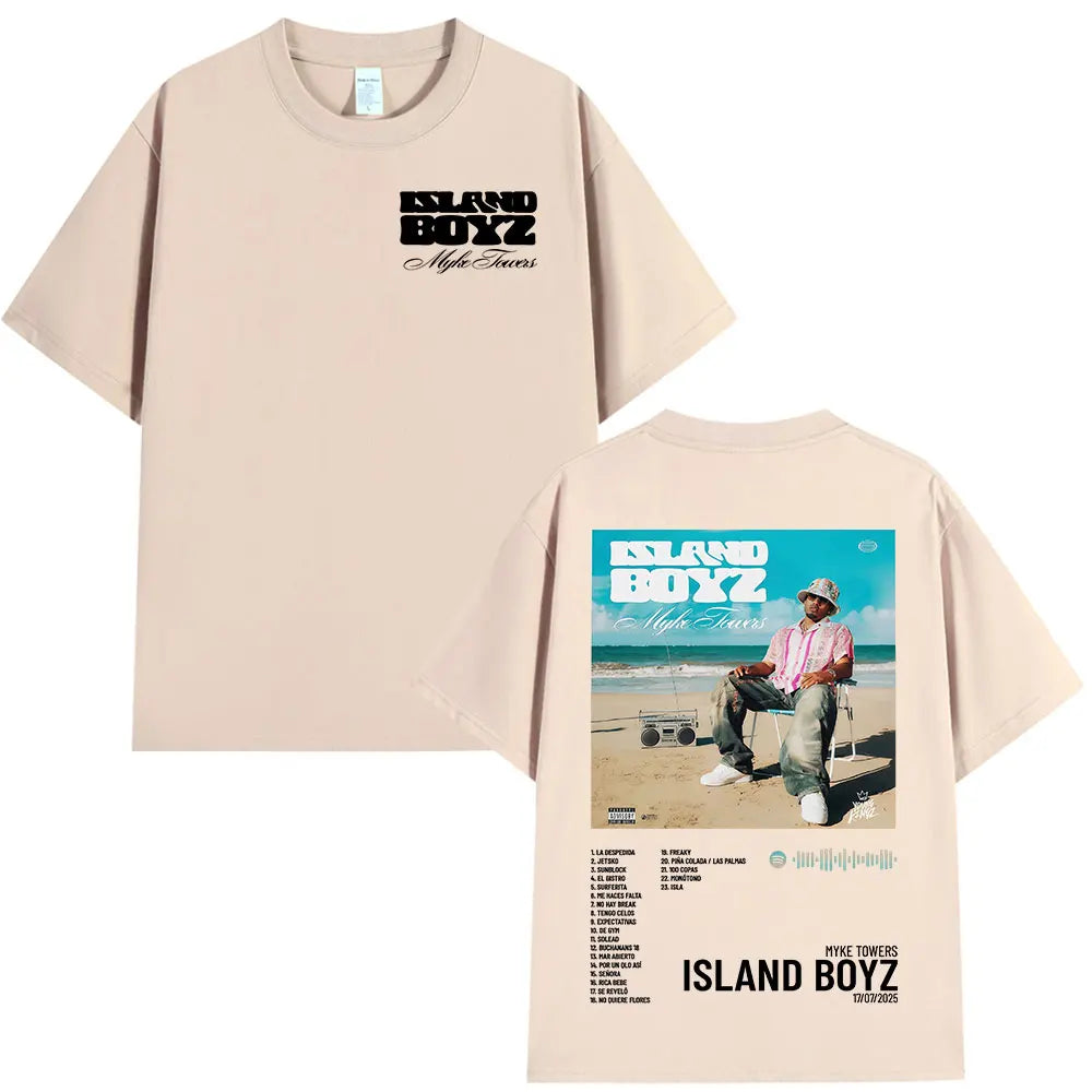 Myke Towers Island Boyz Album T-Shirt - Beige