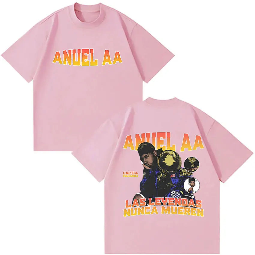 Rapper Anuel AA Tour Album 2025 T-Shirt - pink
