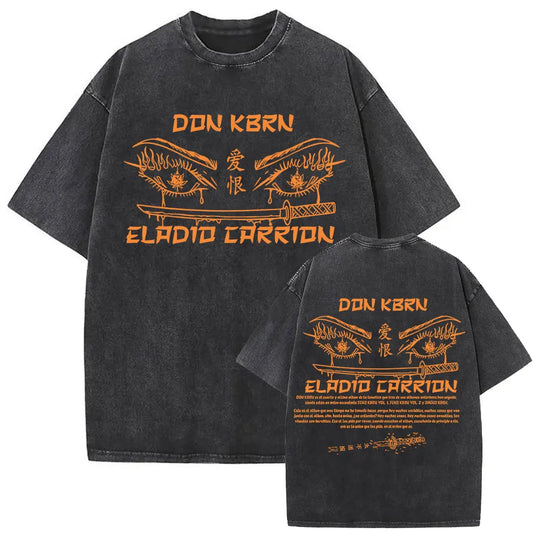 Eladio Carrión Don KBRN “Katana Eyes” T-Shirt – Orange Print (Black)