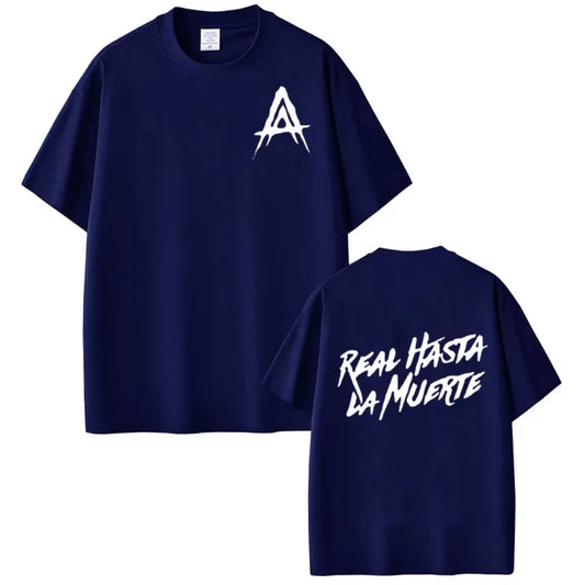 Anuel AA “Real Hasta La Muerte” T-Shirt – Navy Blue