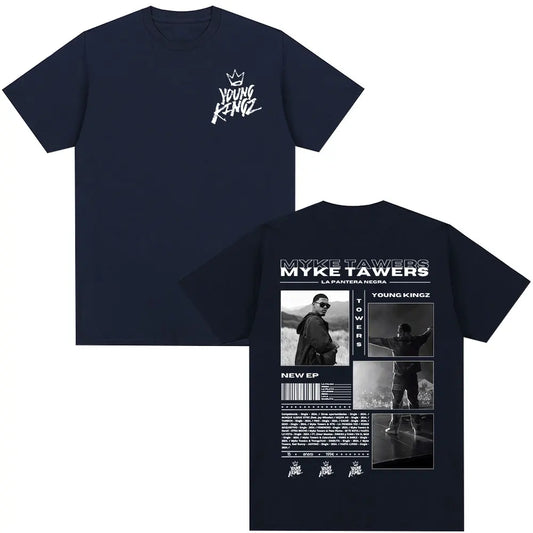Myke Towers LA PANTERA NEGRA T-Shirt Navy Blue