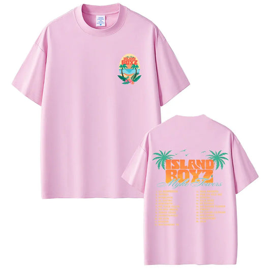Myke Towers Island Boyz Album T-Shirt - Pink