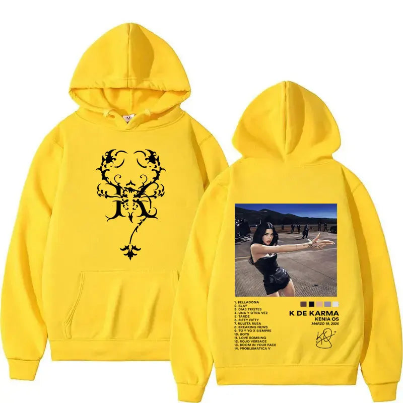 Kenia OS K de Karma Tracklist Hoodie - Yellow