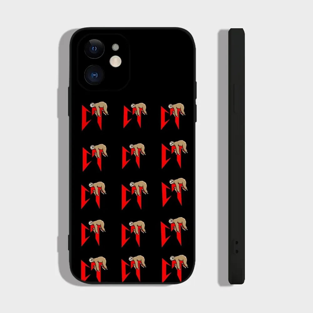 Natanael Cano iPhone Case – Black CT Sloth Pattern