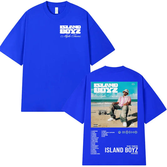 Myke Towers Island Boyz Album T-Shirt - Blue