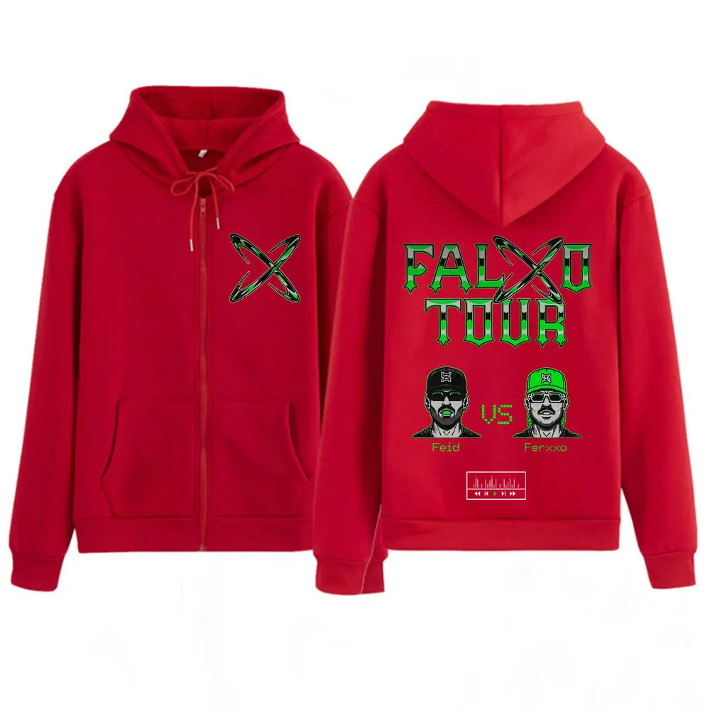 Feid EL GREEN PRINT: La Saga PALXO TOUR Zip-Up Hoodie