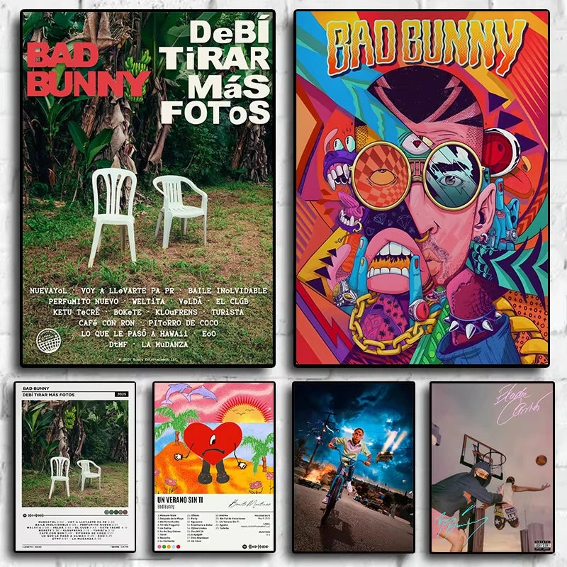 Bad Bunny “DeBí TiRAR MáS FOTos” Album Cover Poster Print