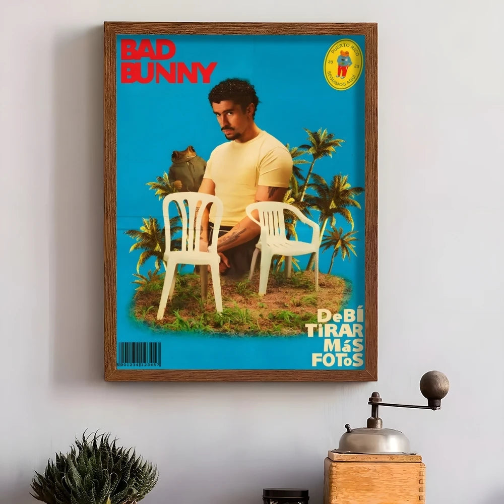 Bad Bunny “DeBí TiRAR MáS FOTos” Blue Cover Poster Print