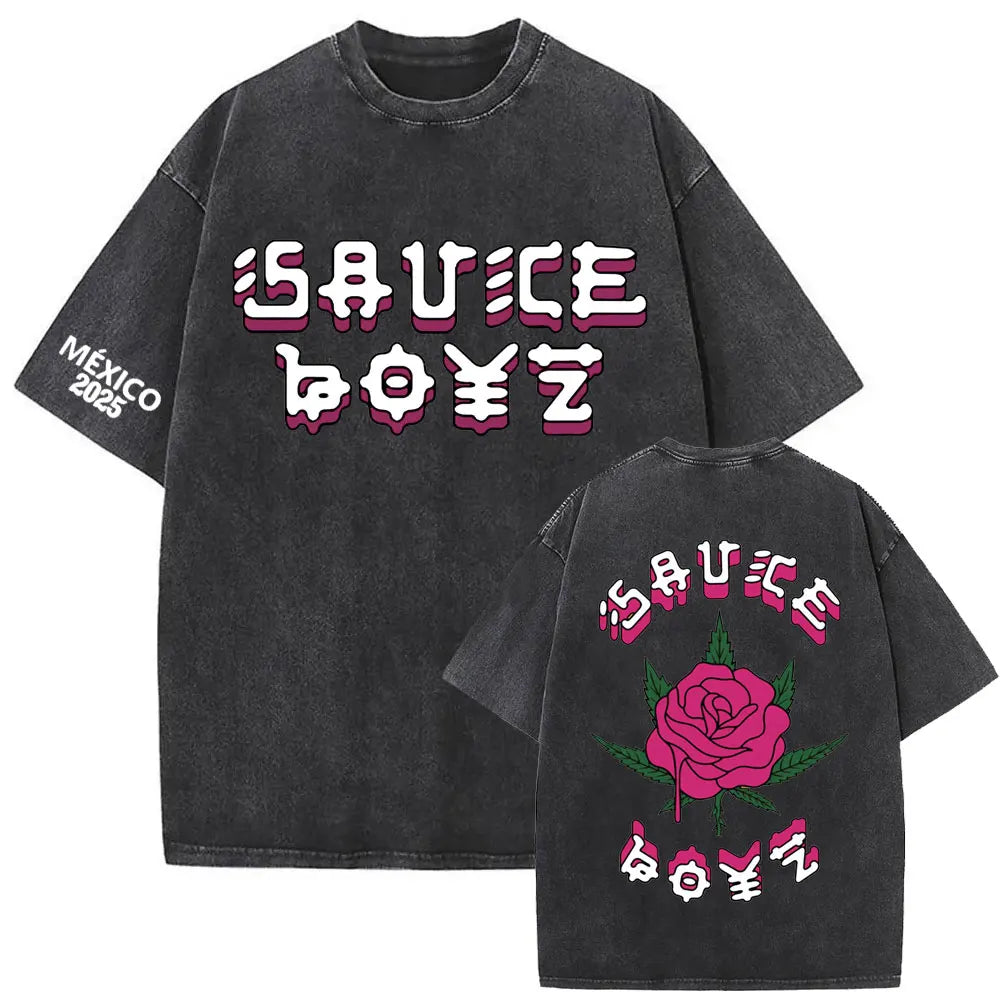 Eladio Carrión Sauce Boyz México 2025 “Pink Drip” T-Shirt – Black