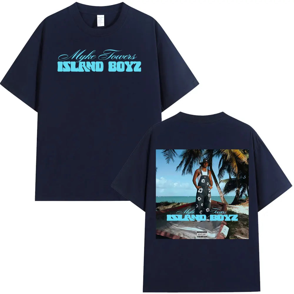 Rapper Myke Towers ISLAND BOYZ T-Shirt – Navy Blue