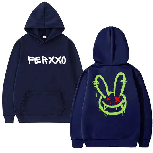 Feid “Ferxxo Bunny” Hoodie – Navy Blue