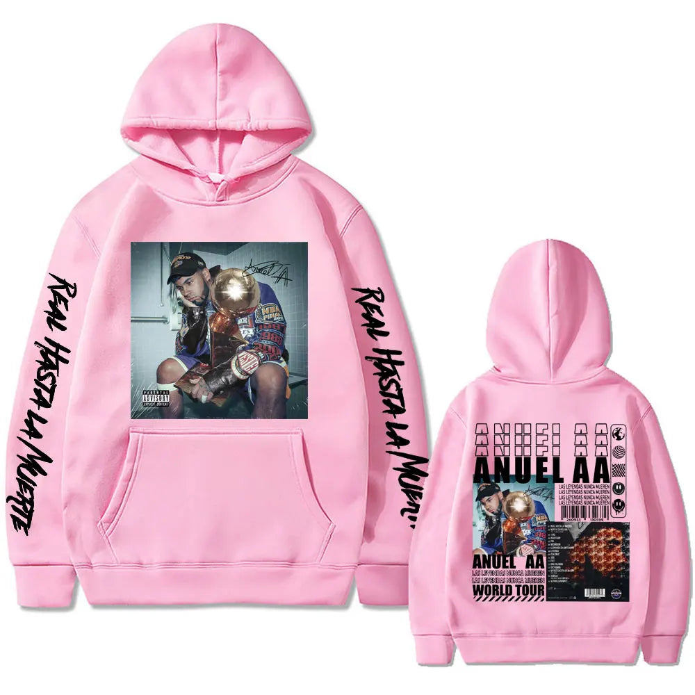 Anuel AA Las Leyendas Nunca Mueren World Tour Hoodie – Gray