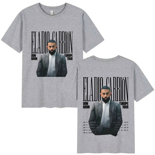 Rapper ELADIO CARRIÓN DON KBRN WORLD TOUR 2025 T-Shirt – Gray