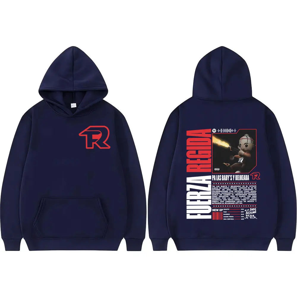 Fuerza Regida Regulated Force 2025 Tour Hoodie (Navy Blue)