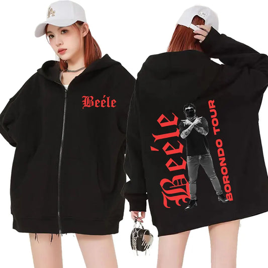 Beéle Borondo Tour 2025 Zip-Up Hoodie – Black (Limited Edition)