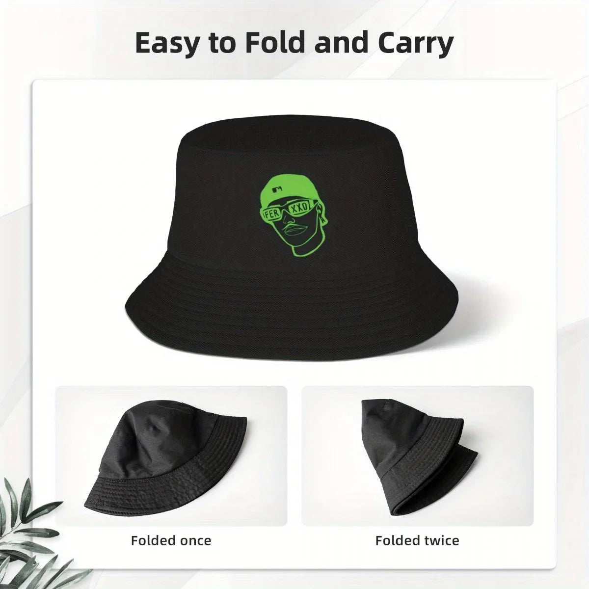 Feid Ferxxo Neon Portrait Bucket Hat