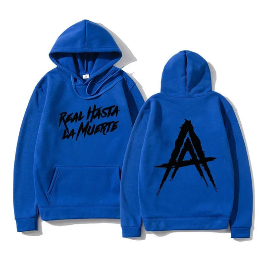 Anuel AA Album Real Hasta La Muerte Hoodie Blue