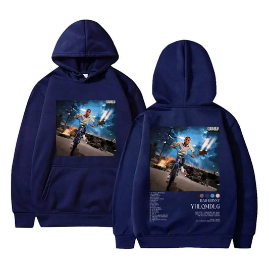 Bad Bunny YHLQMDLG Hoodie – Navy Blue