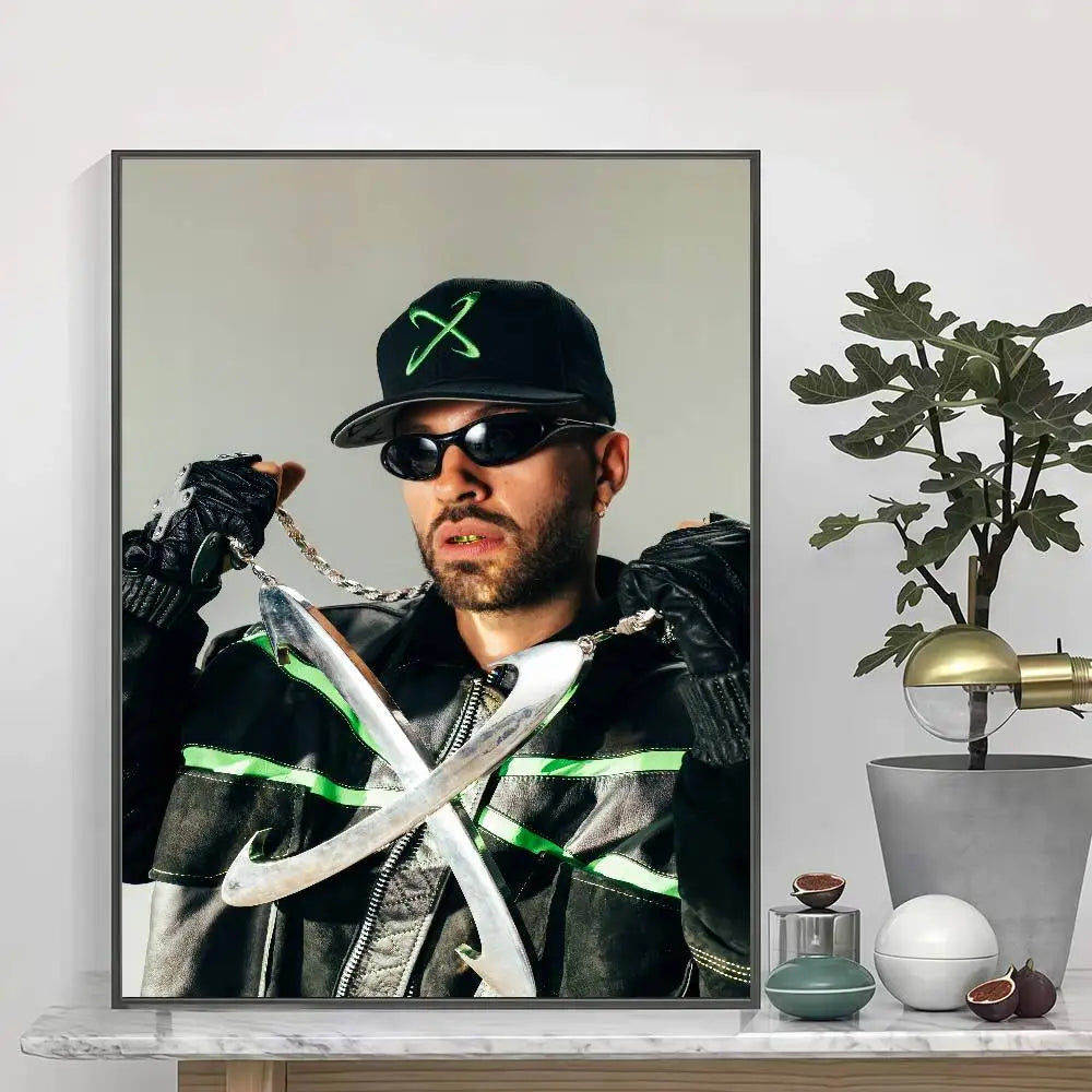 Feid EL GREEN PRINT: La Saga X Chain Poster